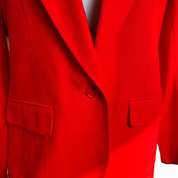 Vintage Pendleton Red Wool Blazer USA Made 100% Virgin Wool 80s 90s Size M - Picture 3 of 13